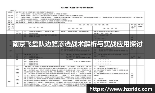 南京飞盘队边路渗透战术解析与实战应用探讨